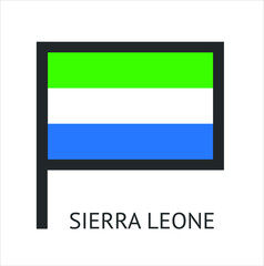  sierra leone country flag symbol with a white background