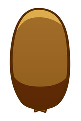 Cartoon style isolated kiwi fruit on white background