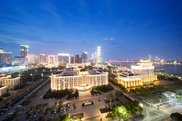 Fototapeta premium Shanghai Lujiazui Finance & Trade Zone modern city night background .