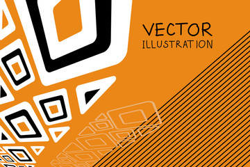 Geometric ethnic abstract orange background. Vector illustration eps 10