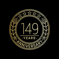 149 years anniversary logo template. 149th line art vector and illustration.