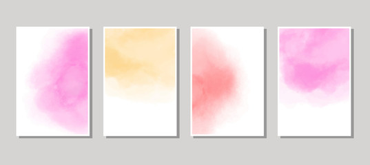 Set of cards with watercolor blots. Vector illustration eps 10