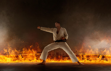 Fototapeta na wymiar Karate fighters.