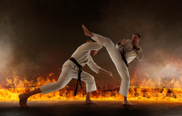 Karate fighters.
