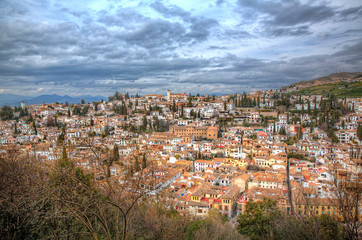 View of the City of Granada as Seen from Al Hambra, Andalusia, Spain