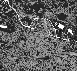 Obraz premium map of the city of Amiens, Somme, Hauts-de-France, France