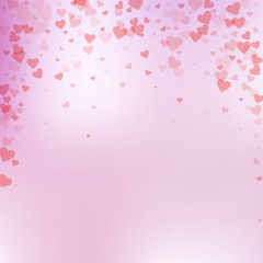 Red heart love confettis. Valentine's day falling 