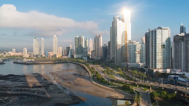 City skyline time lapse, Panama City, Panama, Central America