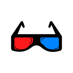 3D glasses for watching a movie. vector