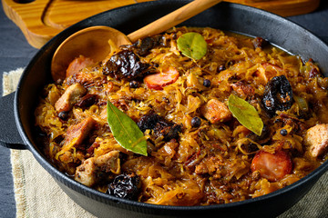 A real Polish 'Bigos,'after an old recipe with dried plums and wine.