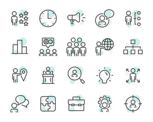 set of business icons, skill, mangage, organization, job