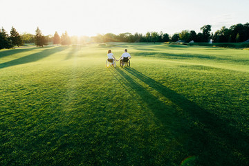 couple in love on wheelchairs