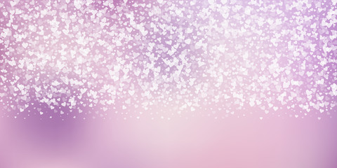 White heart love confettis. Valentine's day gradie