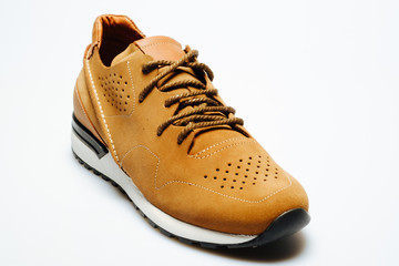 brown shoes on a white background