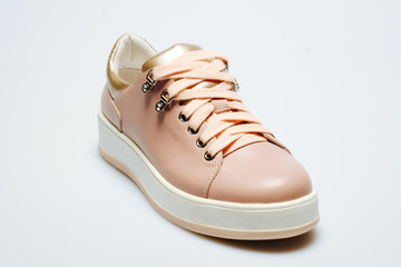 leather shoes on a white background