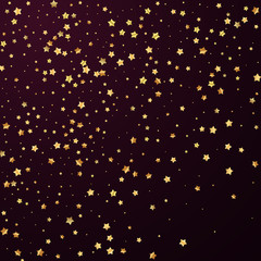 Gold stars random luxury sparkling confetti. Scatt