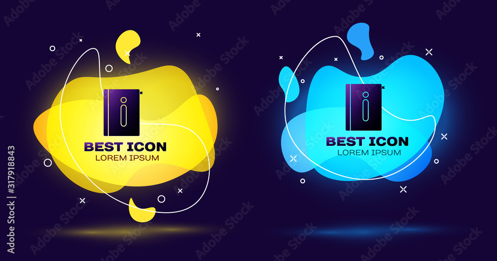Poster black user manual icon isolated on blue background. user guide book. instruction sign. read before u