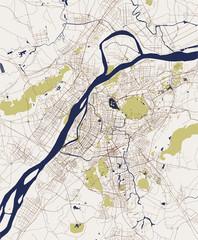 Obraz premium map of the city of Nanking, China