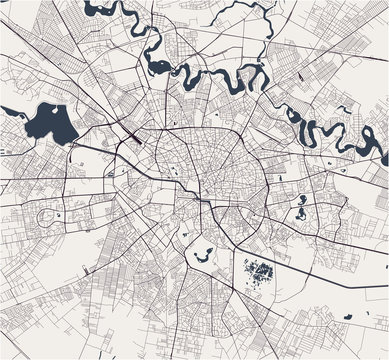 map of the city of Bucharest, Romania