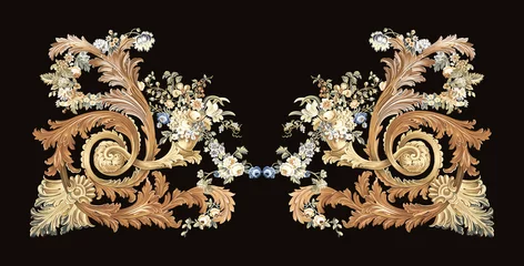Decorative elegant luxury design.Vintage elements in baroque, rococo style.Design for cover, fabric, textile, wrapping paper . © lin