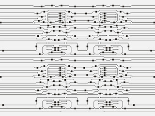 Vector circuit board background. Abstract flat circuit board illustration