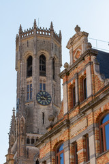 Fototapeta na wymiar Belfry bell tower in Bruges, Belgium