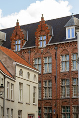 Fototapeta na wymiar Details of old medieval houses in Bruges, Belgium