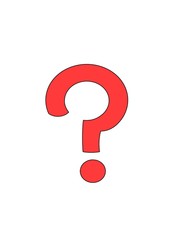 question mark on white background