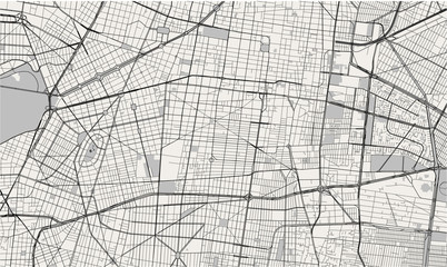 map of the city of Mexico, United Mexican States, North America