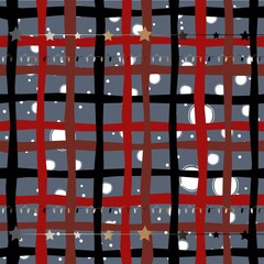 Frame on blue background with lights and stars.