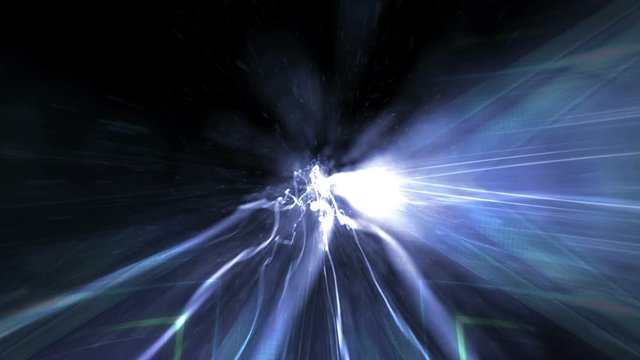 Abstract Explosive Cyberspace Animation Background, Loop, 4k