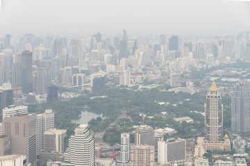 Bangkok City Thailand air pollution remains at hazardous levels PM 2.5  pollutants - dust and smoke high level PM 2.5