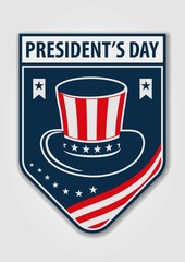 Happy President's day vintage label, badge or emblem. Vector illustration.
