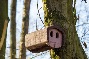 modernes Vogelhäuschen in einem Park