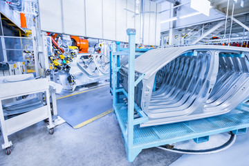 spare parts in a car plant