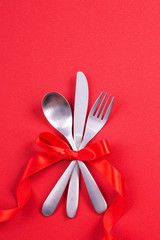 Valentine's Day design concept - Romantic plate dish in restaurant, holiday celebration meal promotion for couple and lover dating, top view, flat lay, overhead