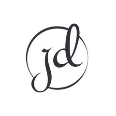 Creative letter JD Logo Design Vector Template. Initial Linked Letter JD Logo Design