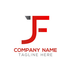 Creative letter JF Logo Design Vector Template. Initial Linked Letter JF Logo Design