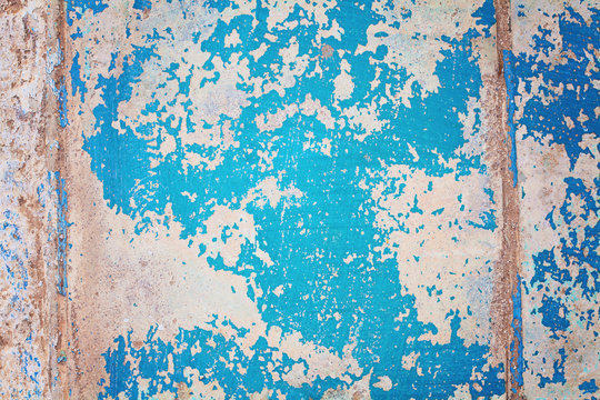 Texture of wood with old color blue and white background. Design © artmim