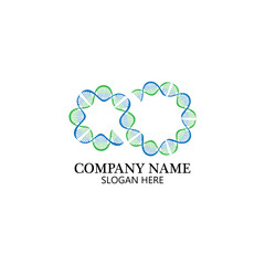 Infinity DNA Logo Icon Vector