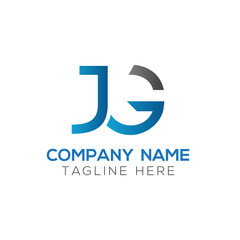 Creative letter JG Logo Design Vector Template. Initial Linked Letter JG Logo Design