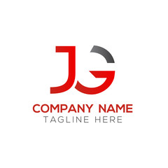 Creative letter JG Logo Design Vector Template. Initial Linked Letter JG Logo Design