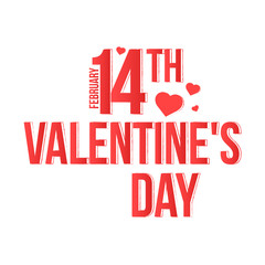 Happy Valentine's Day drawn brush lettering, isolated on white background. Vector illustration. Feb 14th