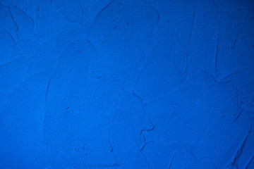 New blue cement plaster, plasterwork art surface wall texture for background , Concrete wall.
