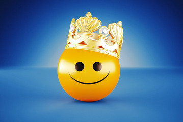 Sad and happy face, happiness concept, 3D rendering illustration