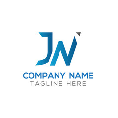 Creative letter JN Logo Design Vector Template. Initial Linked Letter JN Logo Design