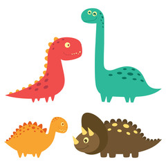 set of cute dinosaurs design