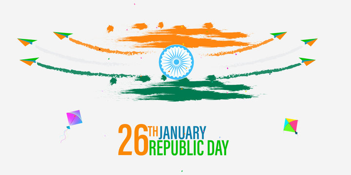 vector illustration of Happy Indian Republic day celebration poster or banner background. 26 january