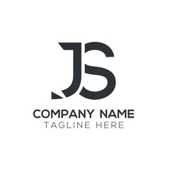 Creative letter JS Logo Design Vector Template. Initial Linked Letter JS Logo Design
