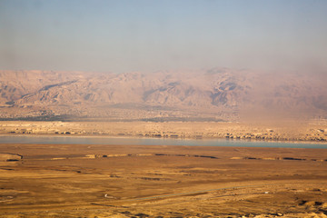 View of the Dead Sea from the ruins of Massada